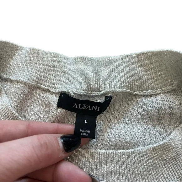 NWT Alfani Women’s Large Sequin Embellished Crewneck Long Sleeve Sweater - Picture 3 of 6